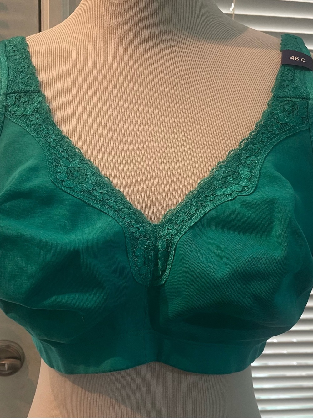 Catherines Teal Lace-Trim Wireless Bra